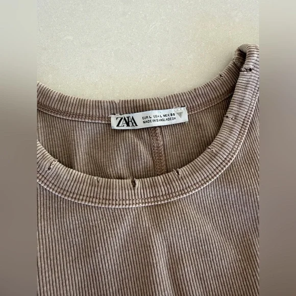 ZARA Washed Rib Tank Top - Picture 3 of 6